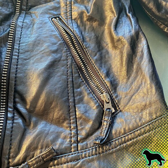 Abercrombie & Fitch Faux Leather Jacket Black Size M Medium Moto Motorcycle - Picture 4 of 7